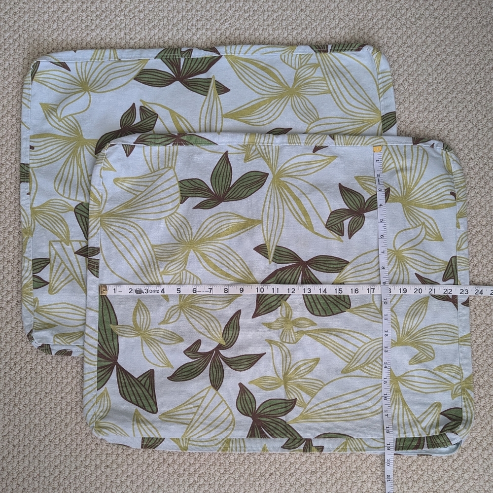 Vintage IKEA Karlstad Seat Cover Set of 2 Leaf Floral 22x18.5 x1.5 Back Cushion - Picture 8 of 12
